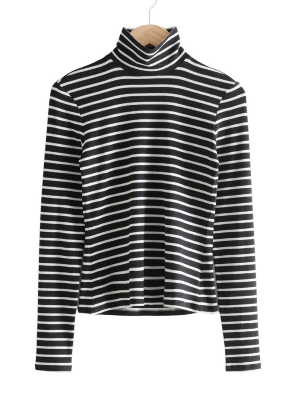 & Other Stories striped ribbed mock neck long sleeve top excellent condition